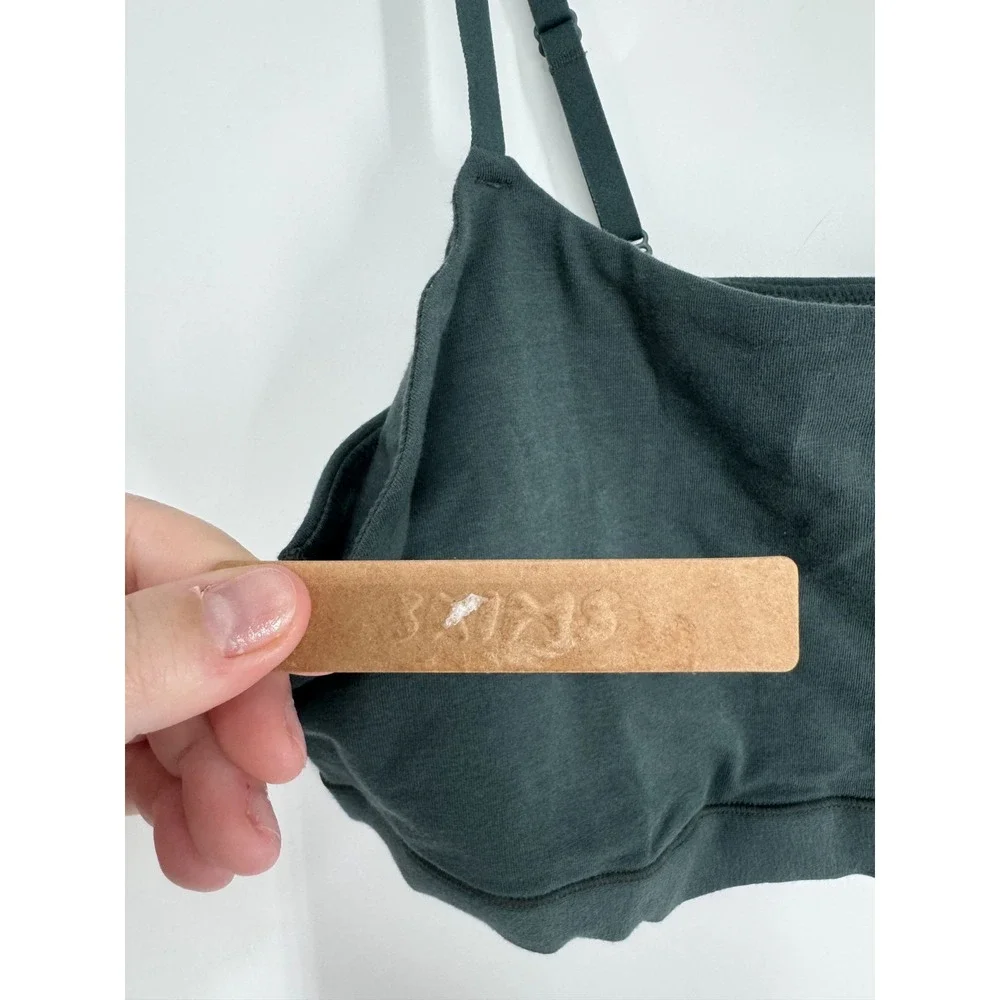 SKIMS Cotton Jersey Scoop Bralette Bra Womens 4XL 4X Soot Black Adjustable Strap